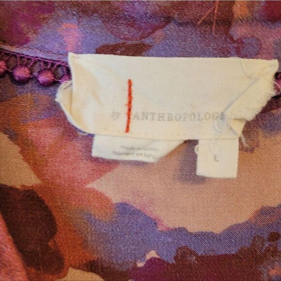 Anthropologie Women's Pink & Purple Abstract Breezy Tunic Size L - Picture 4 of 8